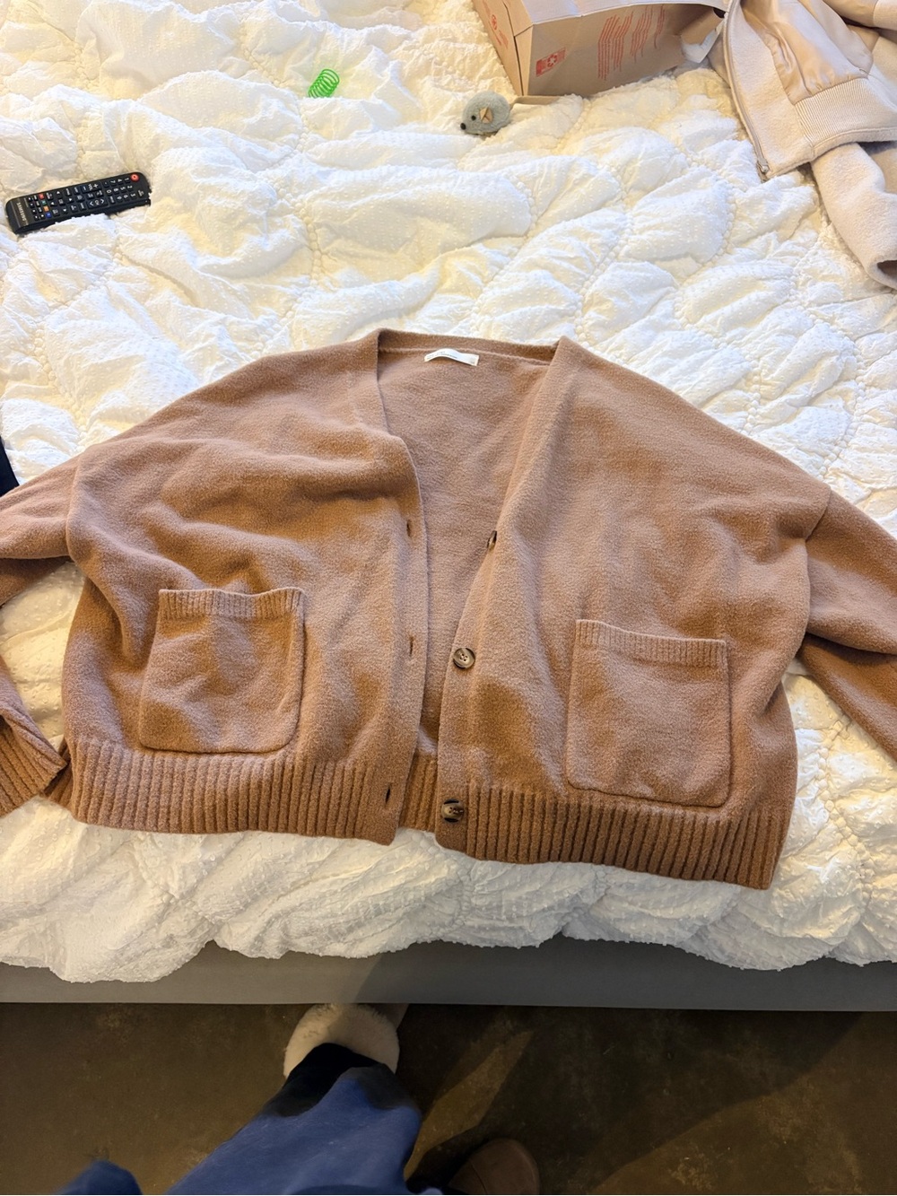 OAK + FORT Chestnut Button-Front Women’s Cardigan